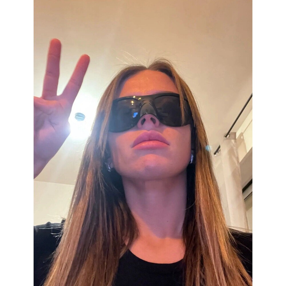 Black Statement Shield Sunglasses - Picture 12 of 12